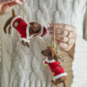 set de 2 Chiens renne  de Noël