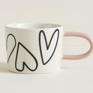 Mug coeur noir et rose