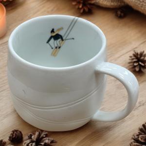 Tasse blanche ski