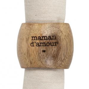 Rond de serviette bois  maman d'amour