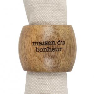 Rond de serviette bois maison du bonheur