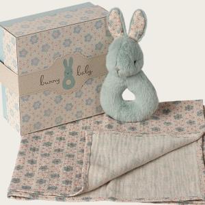 Coffret hochet lapin menthe