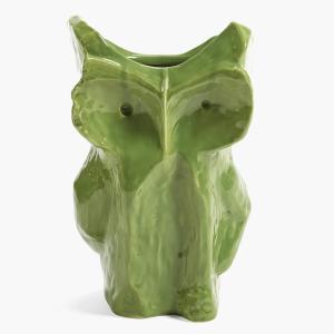 Vase hibou vert l