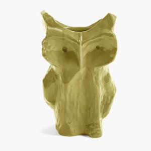 Vase hibou jaune l
