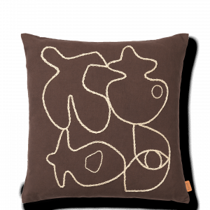 Coussin figure coffe/sand 50x50