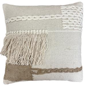 Coussin franges cara et beige