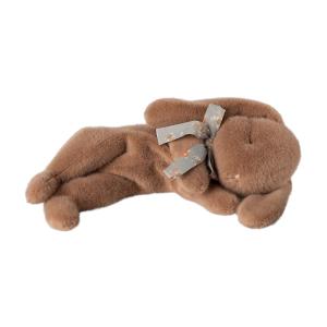 Peluche lapin couché marron