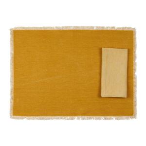 Set de 4 table + 4 serviettes  moutarde