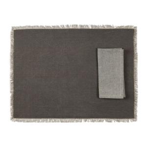 Set de table + serviette poivre x4